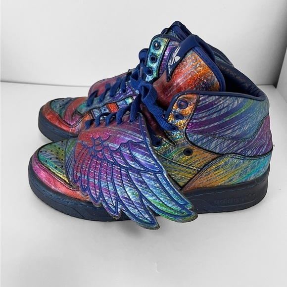 Adidas Jeremy Scott Sneakers Rainbow Hologram Rainbow Wings Sneakers Size US8. - Picture 6 of 9